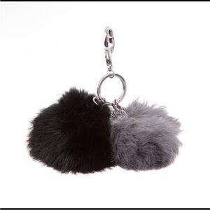 Rebecca Minkoff double Pom Pom key fob keychain